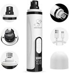 Dog Nail Grinder - Upgraded 3-Speed Electric Rechargeable Pet Nail Trimmer for Painless Paws Grooming & Smoothing-Powerful, and Painless with 2 LED Lights for Small, Medium, and Large Dogs and Cats
