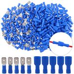 eHUB 100 Pieces (50 Pairs) Fully Insulated Male Female Spade Bullet Wire Connector Electrical Crimp Terminals (Blue)