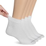 Dr. Scholl's Women's Diabetes & Circulatory Non-Binding Low Cut Socks 4 Pair Casual, Solid White, One Size (Pack of 4)