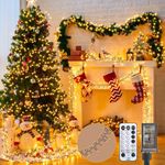 Brightown Christmas Cluster Lights for Christmas Tree, 50 Ft 1000 LED Christmas Tree Lights Outdoor 12 Modes Timer Remote, Waterproof Plug in Twinkle Lights for Indoor Outside Garland Xmas Decorations