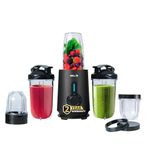 iBELL NUTRIMAX500X Nutri Blender - Smoothie Maker with 5 Jars, 2 Year Warranty, 3 Modes, 600 Watts, 24000RPM, 100% Copper Motor with 5 Jars and SS Blades (Black)