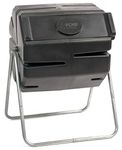 FCMP Outdoor RM4000 Roto 37-Gallon Single Chamber Batch Tumbling Composter - Outdoor Rotating Garden Compost Bin, Black