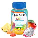 Centrum Junior MultiGummies Tropical Fruit Multivitamin and Multimineral Supplement, Pineapple-Mango, Dragonfruit, and Passionfruit Flavours, 60 count