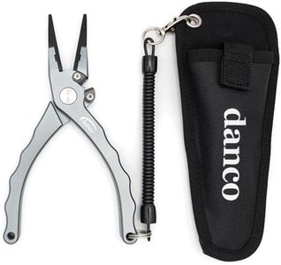 danco 7.5-inch Aluminum Fishing Pliers with Tungsten-Carbide Side Cutters - T6-6061 Aircraft Grade Aluminum Construction - Saltwater Resistant Fishing Pliers with Sheath