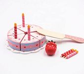 TOYARTSY Wooden Princess Birthday Cake Toy Play Food Cake Toy Pretend Play for Kids