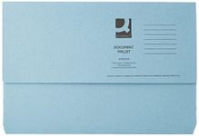 Q-Connect Document Wallet Foolscap Blue (Pack of 50) KF23011