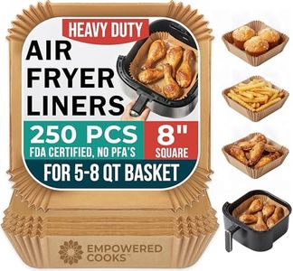 Cathy Yoder's AirFryer Paper Liners, 250 PCS 8 inch Square Air Fryer Liners Disposable, Premium, Food-Grade Easy Cleanup Air Fryer Parchment Paper Sheets, Airfryer Liner for 5-8QT, Baking & Roasting
