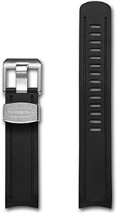 CRAFTER BLUE CB02 Curved End Watch Band Rubber Strap Replacement for Seiko Sumo SPB101J1,SPB125J1, SPB103J1, SBDC001, SBDC003, SBDC031, SBDC033, SBDC057, SBDC069, SBDC081, SBDC083 etc - Black