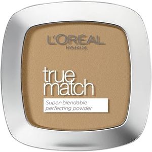 L'Oréal Paris Fond de teint en poudre, texture légère pour une finition impeccable, fond de teint poudre pressée True Match, 7W Cannelle