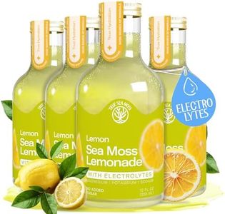 TrueSeaMoss Lemon Sea Moss Lemonade – Refreshing Natural Fruit Drink with Chondrus Crispus – Plant-Based Hydration – 4 x 12 fl oz Bottles – Made in USA