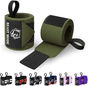 TECEUM Weightlifting Wrist Wraps with Thumb Loop – Military Green – Beast Mode – 18 inch – Heavy-Duty Workout Wrist Support & Protection – Ideal for Powerlifting, Strength Training, Bodybuilding