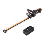 Worx WG263E 20V 57cm Cordless Brushless Hedge Trimmer – Dual-Action Blades, 27mm Cutting Capacity, Ergonomic Soft Grip, Lightweight, Includes 4.0Ah Battery & Charger