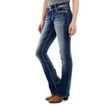 WallFlower Women's Luscious Curvy Bootcut Mid-Rise Insta Stretch Juniors Jeans (Standard and Plus), Jenna, 14