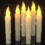 PChero LED Tapered Candle with Timer, 6pcs LED Flameless Battery Taper Floating Candles Sticks for Christmas Halloween Home Room Table Decorations