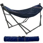 Tranquillo Adjustable Hammock Stand, Collapsible Hammock with Stand – Picnic Hammock Stand and 2 Layered Polyester Hammock Net for 2 Persons with Carry Bag, Aegean