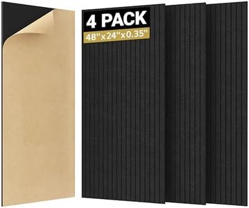 TONOR 4 Pack Large Acoustic Panels,47.2'' x 23.6'' x 0.35'' Acoustical Wall Panel, Self-Adhesive Sound Proof Panels, Decorative Soundproof Wall Panels for Echo Absorption for Home Studio Office, Black
