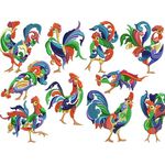 Threadart Machine Embroidery Design Bundles - Animal Sets - Roosters (1) - Loaded On USB Stick - Over 30 Sets Available