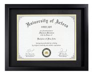 CORE ART 11x14 Diploma Frame Display Certificates 8.5 x 11 with Mat or 11 x 14 without Mat, College Degree Frame with Real Glass, Wall and Tabletop Display(Black)