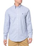 Brooks Brothers Men's Non-Iron Stretch Oxford Long Sleeve Pattern Sport Shirt, White/Blue Multi, XX-Large-3X-Large