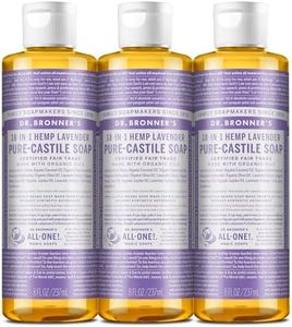 Dr. Bronner's - Pure Castile Liquid Soap 3 Pack - Organic Oils - For Skin, Face, & Body - Hemp Lavender Scent - (3x237ml)