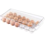 INKULTURE Acrylic Egg Storage Box or Egg Trays for Refrigerator with Lid & Handles Egg Tray Box for 21 Egg | Clear & Unbreakable