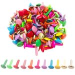 Mebamce 100pcs Multicolor Split Pins Round Scrapbooking Brads Split Pins Paper Fasteners Brads for Craft Art Crafting School Project Decorative Scrapbooking DIY Supplies (0.3 x 0.6Inch)