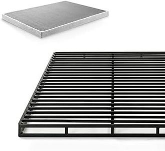 ZINUS Quick Lock Metal Smart Box Spring, 4 Inch Mattress Foundation, Strong Metal Structure, Easy Assembly, Queen White, Hassle & Headache Free