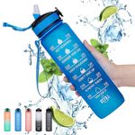 Gaiayhc Sports Water Bottle 1 L,Motivational Water Bottle with Time Marker and Straw,30oz Leakproof Design Water Bottle Sports,Hiking,Gym,Fitness,Outdoor,Cycling,School & Office