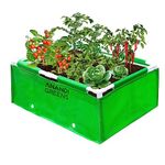 Anandi Green's Hdpe Uv Protected 360 Gsm Green Color Rectangular Plants Grow Bags Suitable for Vegetable Terrace Gardening with Pvc Pipe Support 3Lx2Wx1H Fit Pack 1