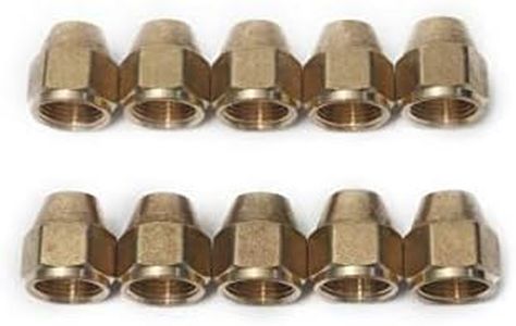 LTWFITTING Brass 1/2" OD Short SAE 45 Deg Flare Nut,Brass Flare Tube Fitting(Pack of 10)