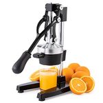 CO-Z Commercial Grade Citrus Juicer Professional Hand Press Manual Fruit Juicer Metal Juice Squeezer Heavy Duty Orange Juicer Citrus Orange Lemon Lime Pomegranate (Cast Iron, Stainless Steel) (Black)