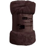 Laura Secret Fleece Faux Fur Roll Mink THROW Throws/Bed Blanket Beautiful Colours (Single, Brown)