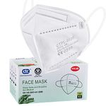 ctc connexions FFP2 Mask 20Pack Disposable FFP2/KN95 Dust Face Masks CE0598 Certified EN149 Standard 5 Layers Filter Protective Mask Individually Packaged