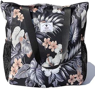 ESVAN Original Floral Water Resistant Large Tote Bag Shoulder Bag for Gym Beach Travel Daily Bags Upgraded, [G] Floral Leaf, Large