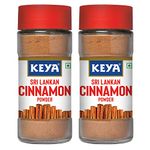 Keya Srilankan Cinnamon Powder | Dalchini Powder | Ceylon Cinnamon Sourced from Sri Lanka |45gm, Pack 2