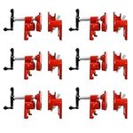 DUPDMKIN Pipe Clamps with Unique Foot Heavy Duty Pipe Clamps 3/4 inch Pipe Clamps for Woodworking Ideal for Carpentry, Home Improvement, and DIY Projects Wood Gluing Clamps Pipe Clamp (6 Pack)