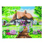 Craft Buddy 40cm x 50cm Framed Canvas Crystal Art Gem Kit (Rose Cottage - Full Crystal)