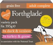 Forthglade Wet Dog Food, National Trust Variety Pack (6 x 395g Trays) - Adult Dogs, Grain Free Dog Food with Turkey & Goose and Duck & Venison, Stomach Sensitive Dog Food, Hypoallergenic Recipes