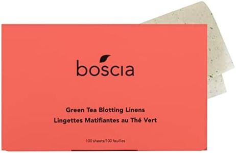 boscia Green Tea Blotting Linens - Vegan, Cruelty-Free, Natural Skin Care - Oil Blotting Sheets for Face - For Combination to Oily Skin Types - Travel Size - 100 Sheets