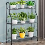 Sulishang 3tier Metal Plant Stand Outdoor Shelf for Patio，Plant Stand for Outdoor Plants Shelves for Patio，Outdoor Plant Shelf for Patio，3 Tier Plant Stands Indoor are Suitable for Balcony Porch etc