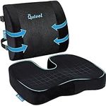 Qutool Seat Cushion and Lumbar Support Pillow for Office Desk Chair Back Support Cushion Office Chair Cushion Seat Cushion & Back Pillow for Sitting lumbar support Suitable for Home, Office,Wheelchair