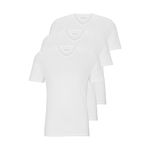 BOSS Men's 3-Pack V Neck Jersey T-Shirts, White, Large