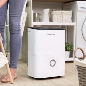 Russell Hobbs 20L Dehumidifier – White, Portable Moisture Removal
