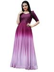 LAZZLY All Over Full Stitched Gown Size (M,L,XL,XXL) (Medium, Purple)