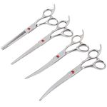 Emily Pets Professional Pet Dog Grooming Scissors Suit ring, Cutting & Curved & Thinning shears