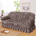 Elastic Premium Jacquard Sofa Covers - 1/2/3 Seater Slipcovers - Stylish Couch Protectors (Silver-Grey, 1 Seater)