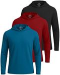 3 Pack: Men’s Big and Tall Quick Dry Fit Wicking Long Sleeve Fishing Active Athletic Hoodie Hooded T Shirt Workout Running Fitness Gym Sports Casual Sweatshirt UPF 50 Outdoor Hiking- Set 9, 3X Tall