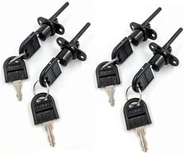 4 Pcs - Zinc Alloy Drawer Lock Desk Wardrobe Furniture Cabinet Locker Showcase with 8 Same Key 16mm (Black)