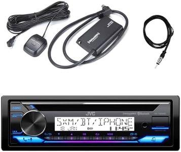 Kenwood Marine Boat Yacht Bluetooth USB AUX Audio Stereo Receiver Bundle Combo with SiriusXM SXV300v1 Satellite Radio Tuner Kit, Enrock 22" AM/FM Radio Antenna