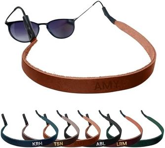 Northwind Personalized Leather Eyeglass & Sunglasses Strap, Made in USA - Full Grain Leather Monogrammed Eyewear Retainer, Custom Engraved Stylish Durable sunglass Holder, Luxury Gift for Men & Women